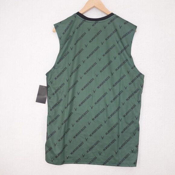 NEW Milwaukee Bucks NBA Authentic Tee Sleeveless Jersey Logo Men's Large - Picture 2 of 4